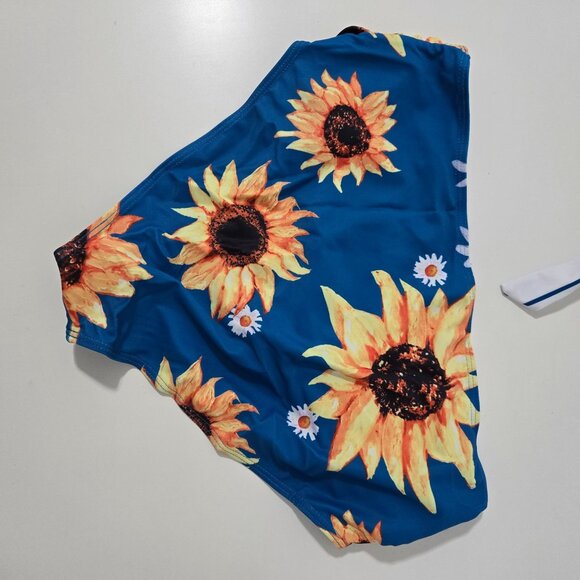 Shein Striped and Sunflower Print Bikini Set - Size Large - Picture 9 of 11